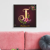 Monogram J Premium Wrapped Canvas (gloss) (Insitu (Woonkamer))