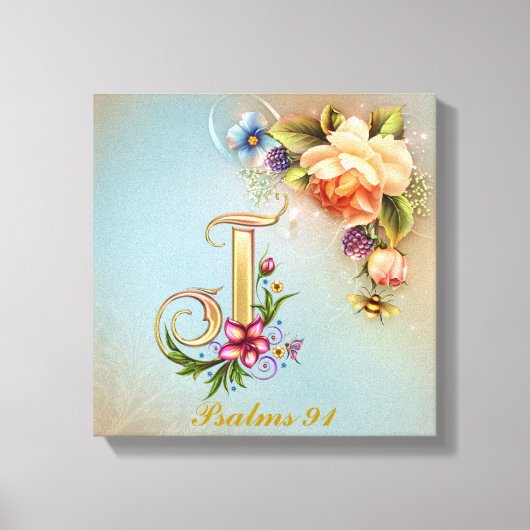 Monogram J Premium Wrapped Canvas (gloss) Afdruk (Voorkant)