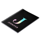 Monogram J Rainbow Black Notitieboek (Linkerzijde)