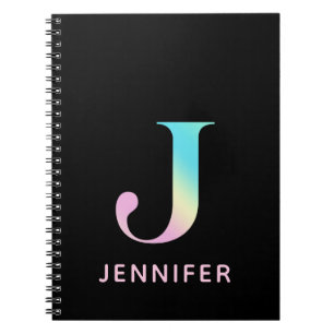 Monogram J Rainbow Black Notitieboek