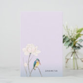Monogram Japanse Vintage Kingfisher Stationery Briefpapier (Staand voorkant)