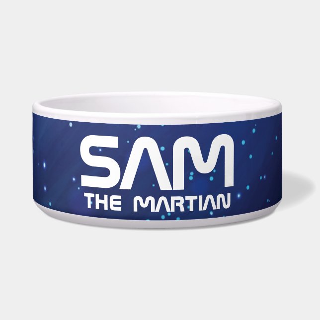 Monogram: Je vader de Marsmannetje. Grappig Gift. Voerbakje (Voorkant)