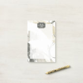 Monogram | Jouw namen toevoegen | Monochrome Momen Post-it® Notes (Op bureau)