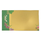 Monogram Jubileum Bloemen Groen/Goud Kussensloop (Achterkant-Links)