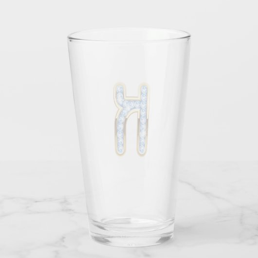 Monogram K - 16 oz glas (Achterkant)