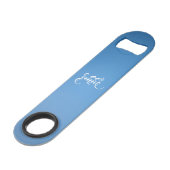 Monogram "K" Blue Gradient flesopener Speed Flessenopener (Achterkant Gekanteld)