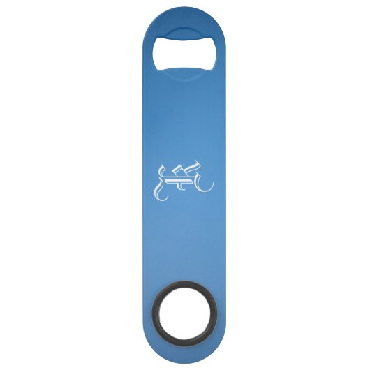 Monogram "K" Blue Gradient flesopener Speed Flessenopener (Voorkant)