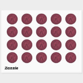 Monogram K Envelopzegels Ronde Sticker (Vel)