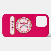 Monogram K Floral Hoesje-Mate iPhone Case (Achterkant (horizontaal))