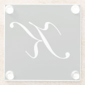 Monogram K Glazen Onderzetter (Achterkant)