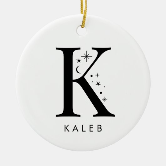 Monogram K hemelse naam Keramisch Ornament (Voorkant)