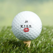 Monogram K.I.S.S. with red lips Golfballen (Insitu Shirt)