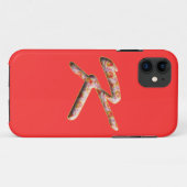 Monogram K in Rozen Patroon Iphone 5 Hoesje (Achterkant (horizontaal))