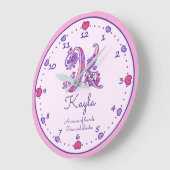 Monogram K Kayla nom du coeur signifiant horloge (Angle)