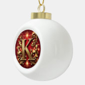 Monogram "K" Keramische Bal Ornament (Rechts)