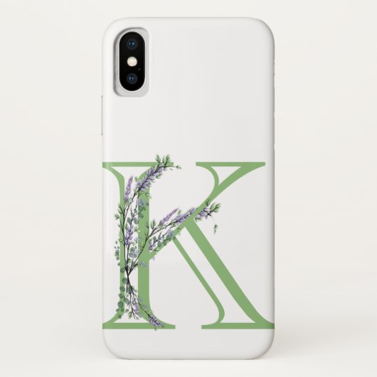 Monogram K Lavender Eucalyptus Case-Mate iPhone Case (Achterkant)