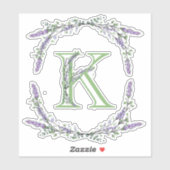 Monogram K Lavender Eucalyptus Sticker (Vel)