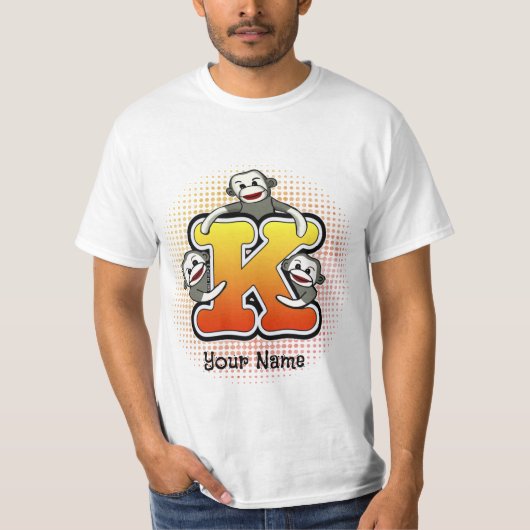 Monogram K Sock Monkey T-Shirt (Voorkant)
