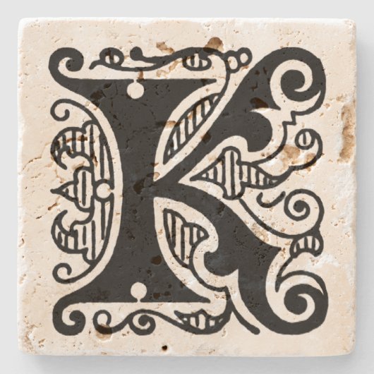 Monogram "K" Stenen Onderzetter (Voorkant)