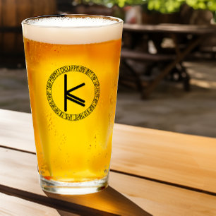 Monogram K - Viking stijl - pint glas