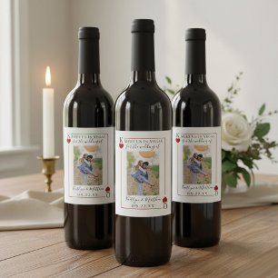 Monogram Kaart afspelen Weduwfoto opslaan Datum Wijn Etiket