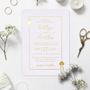 Monogram Kaart Wedding Real Gold Foil