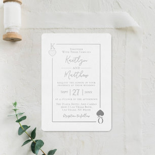 Monogram Kaart Wedding Real Silver Foil