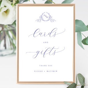 Monogram Kaarten en geschenken Lavendel Trouwbord Poster