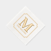 Monogram kaartnaam folie servetten (Rechts)