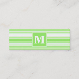 Monogram kalkgroene strepen mini visitekaartje