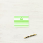 Monogram kalkgroene strepen post-it® notes (Op bureau)
