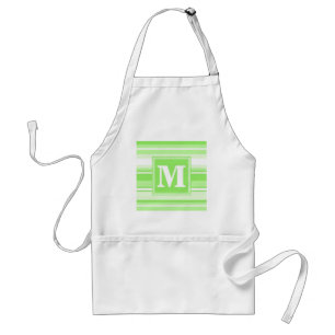 Monogram kalkgroene strepen standaard schort