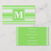 Monogram kalkgroene strepen visitekaartje (Voorkant / Achterkant)