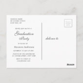 Monogram Kalligrafie afstuderen Aankondiging Briefkaart (Achterkant)