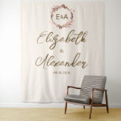 Monogram kalligrafie Bindende achtergrond Wandkleed (In situ)