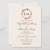 Monogram kalligrafie Foto Weddenschap Kaart (Voorkant)