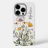 Monogram Kalligrafie Gedroogd Wildflower Boeket Case-Mate iPhone Case (Achterkant)