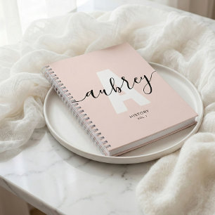Monogram Kalligrafie Girly Blush Pink Planner