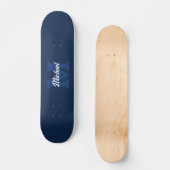 Monogram  kalligrafie Navy Blue Skateboard (Voorkant)
