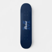 Monogram  kalligrafie Navy Blue Skateboard (Voorkant)