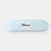 Monogram kalligrafie Pastel blauw Skateboard (Horizontaal)