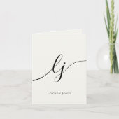 Monogram kalligrafiescript Classic Ivory Note Bedankkaart (Voorkant)