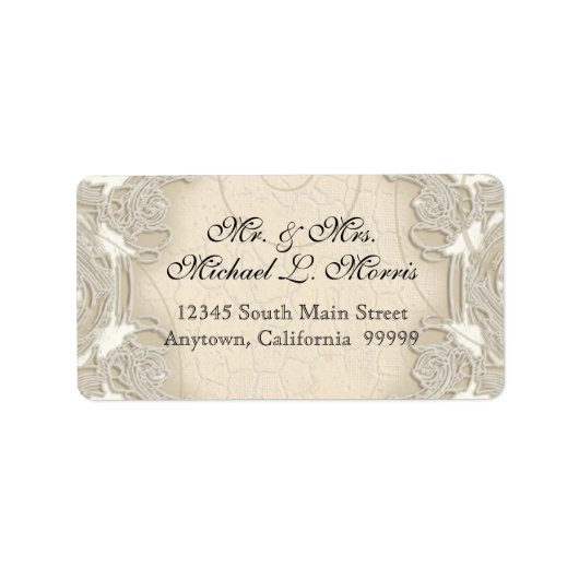  monogram kant barokke eentjes wervelkolom etiket (Voorkant)