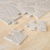 Monogram kant roze paarse magnolia bloemen legpuzzel (Zijkant)