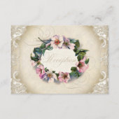 monogram kant Wilde roze roze roodroze vormig Informatiekaartje (Voorkant)