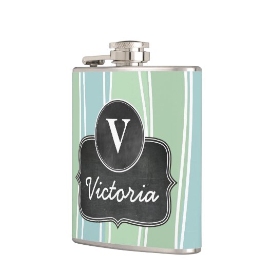 Monogram karton van het klapplank heupfles (Links)