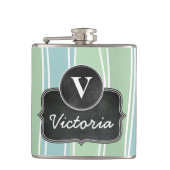 Monogram karton van het klapplank heupfles (Voorkant)