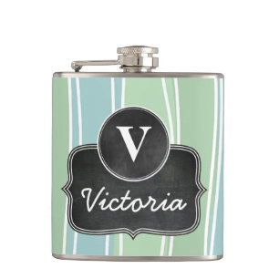 Monogram karton van het klapplank heupfles