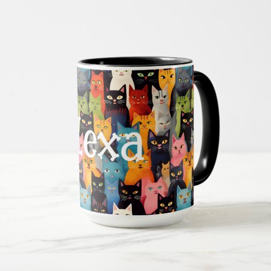 Monogram katten mok (Voorkant rechts)