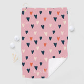 Monogram Kawaii Cute Hearts Pattern Golfhanddoek (Insitu)